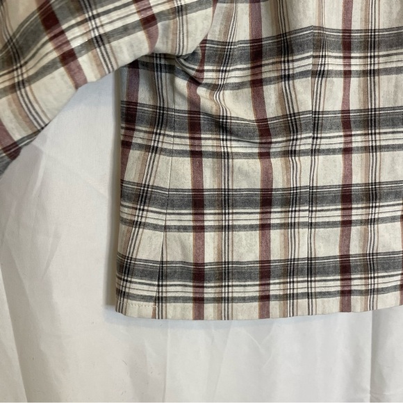 DONCASTER SPORT Women’s Tan White Red
Plaid Cropped Puff Sleeve Blazer Size 4 - Picture 14 of 15
